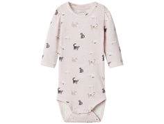 Name It bodysuit light violet with cat print